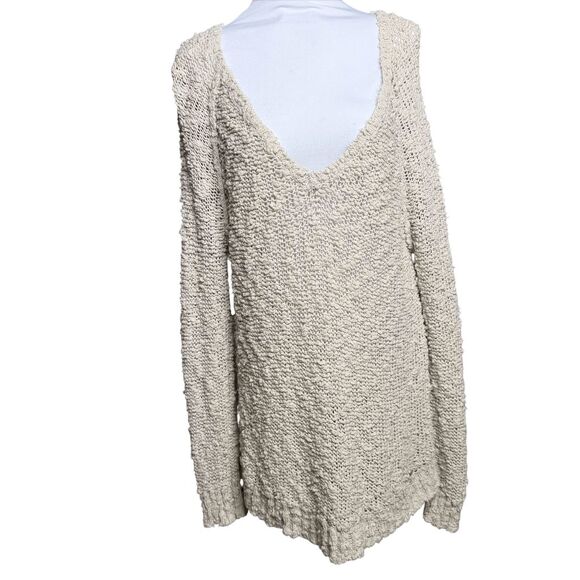 Abercrombie & Fitch A&F loose knit sweater medium  popcorn cream wheat - Picture 2 of 9